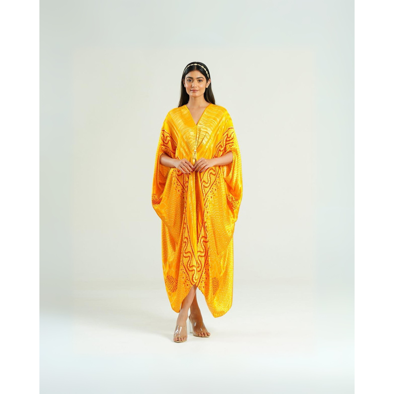 Yellow Bandhini Kaftan