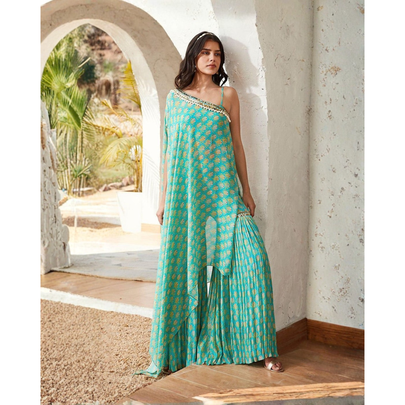 Turqoise Sharara Set