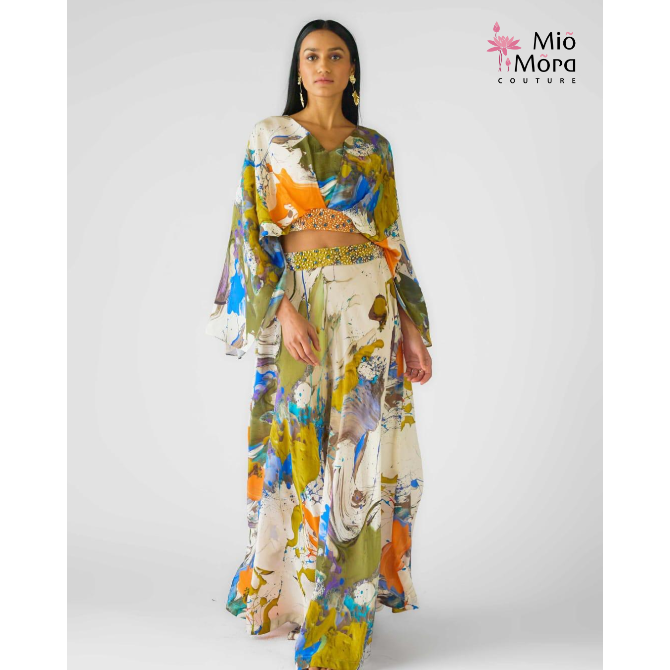 Floral Skirt with Blouse