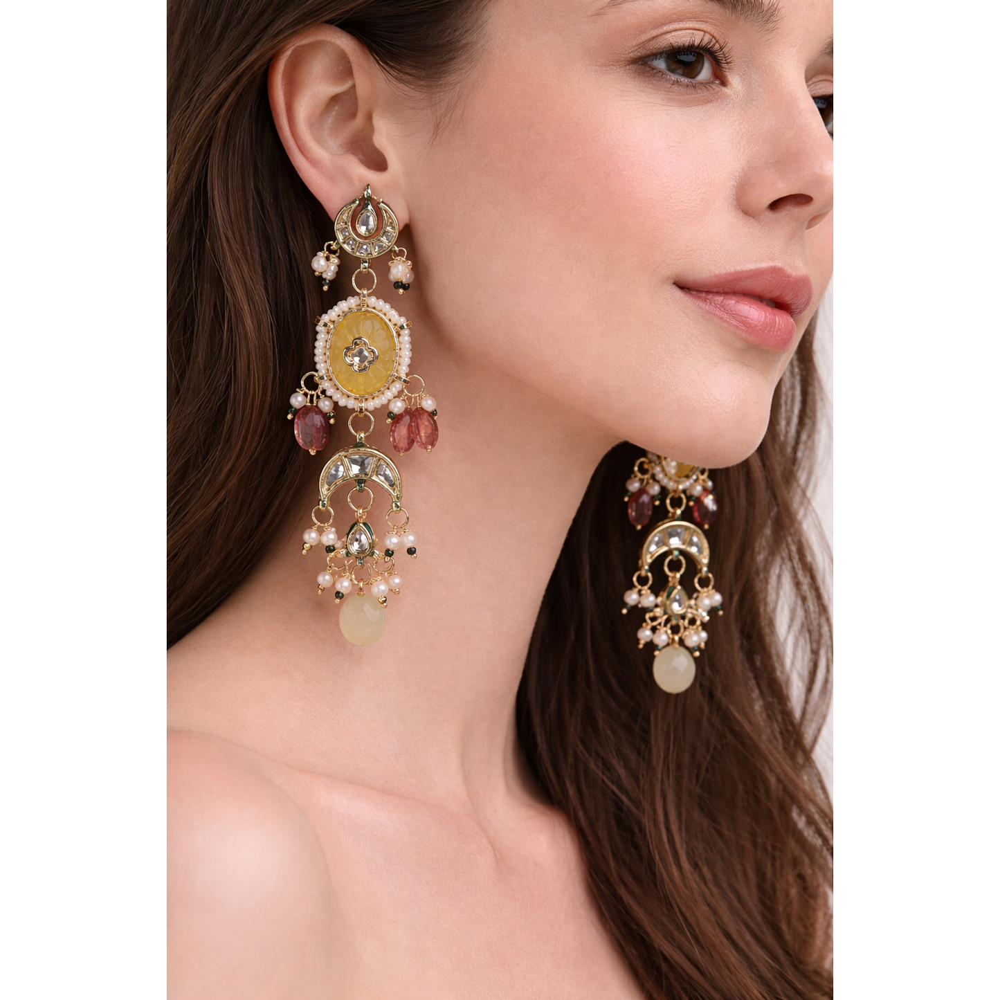 Haldi Noor kundan Earring