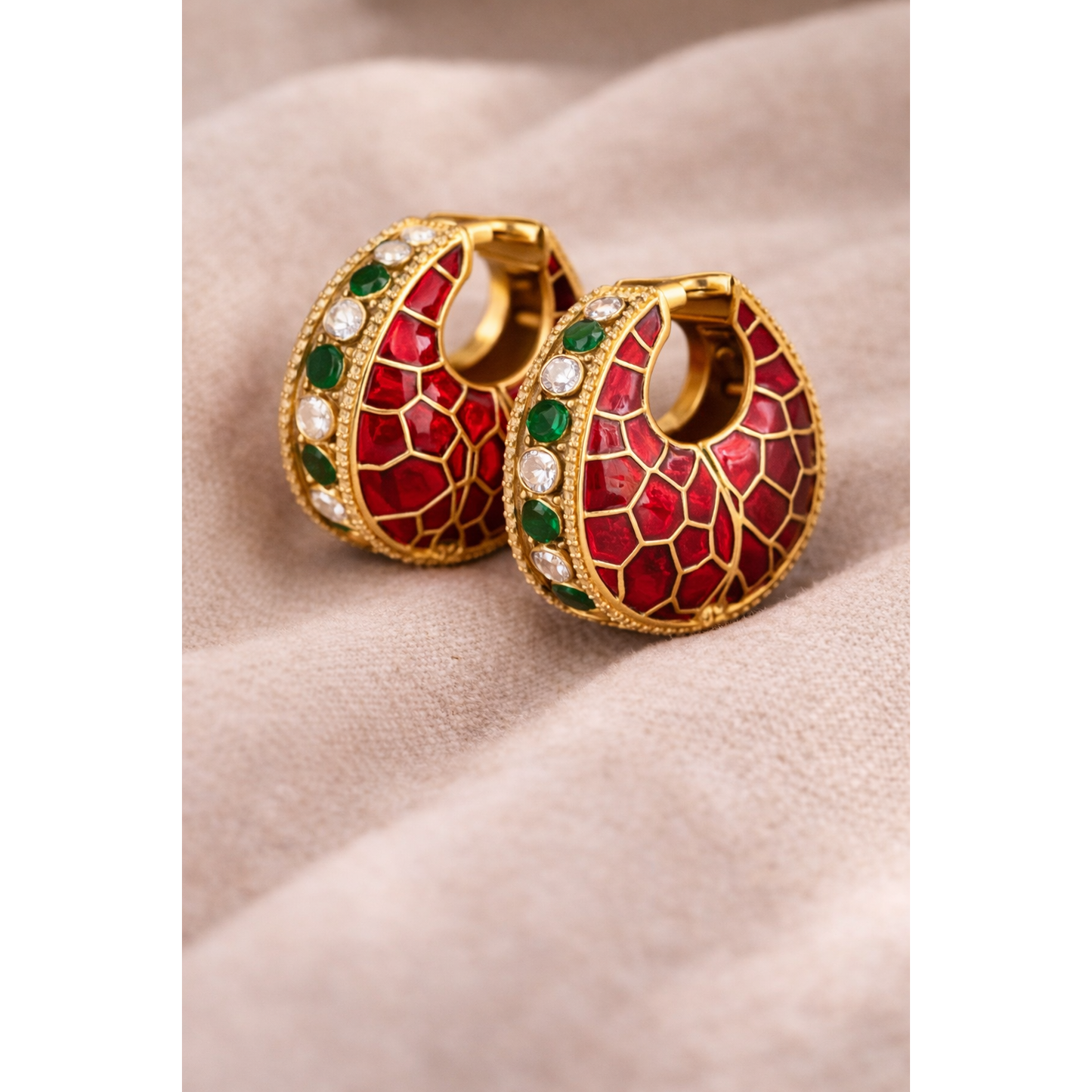 Red Enamel Earring