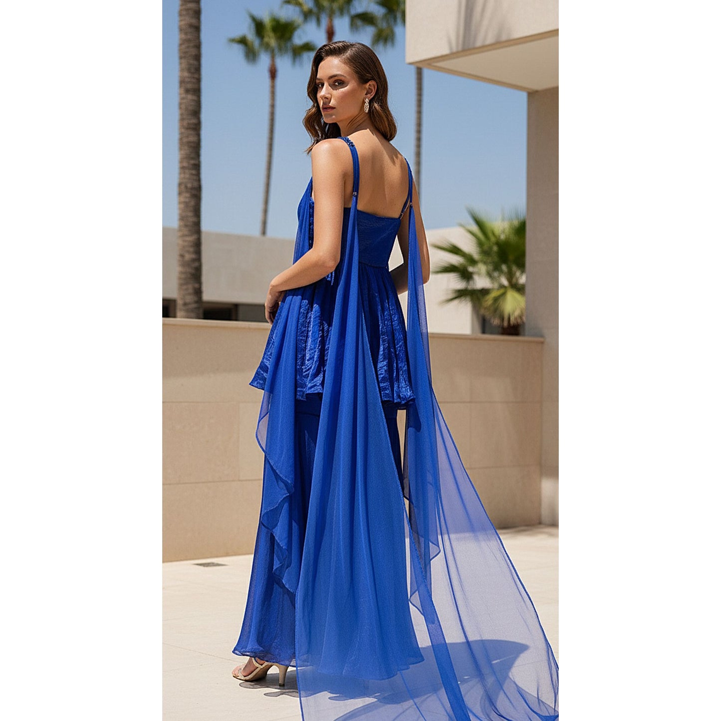 THE SAPPHIRE ECLAT PEPLUM SHARARA SET