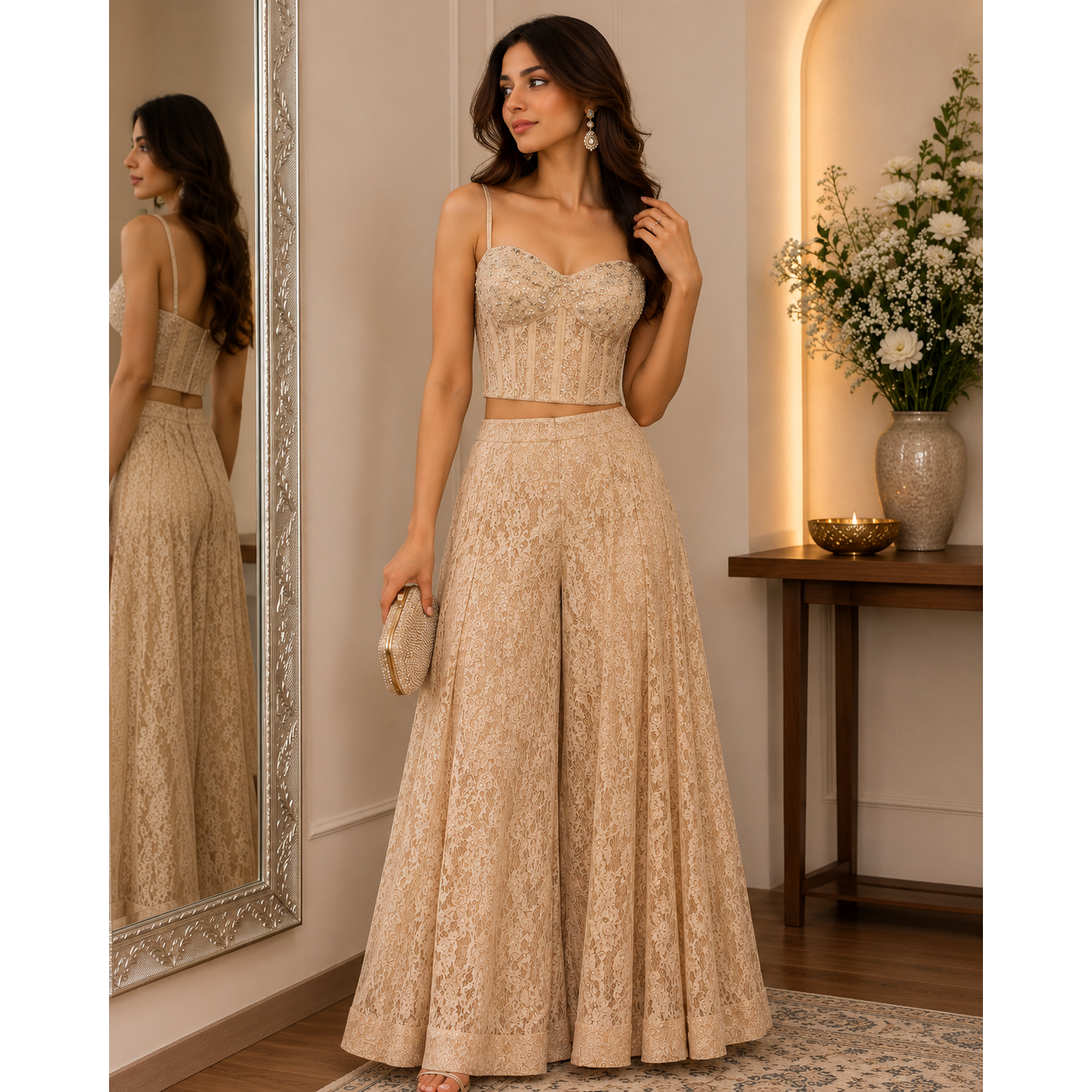 Indo Western Corset top and pants set