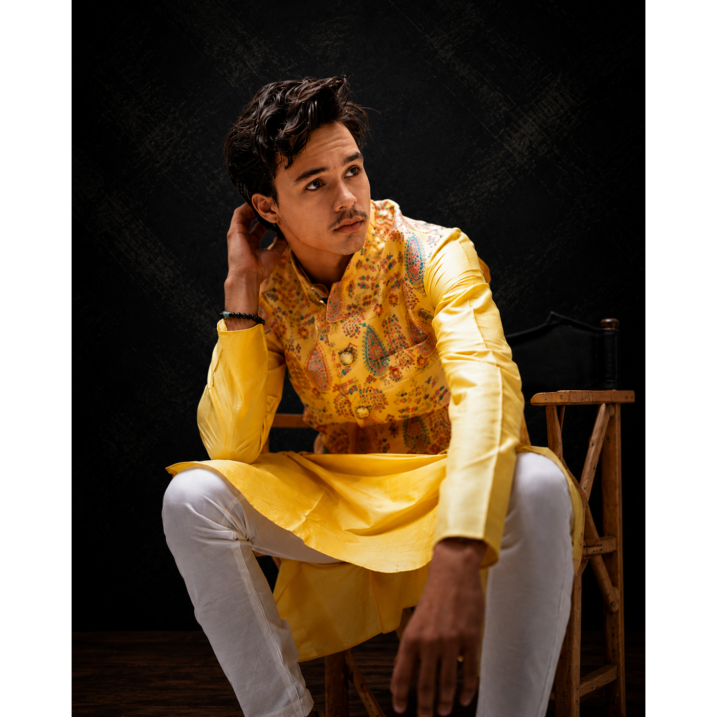 Yellow Nehru Jacket Set