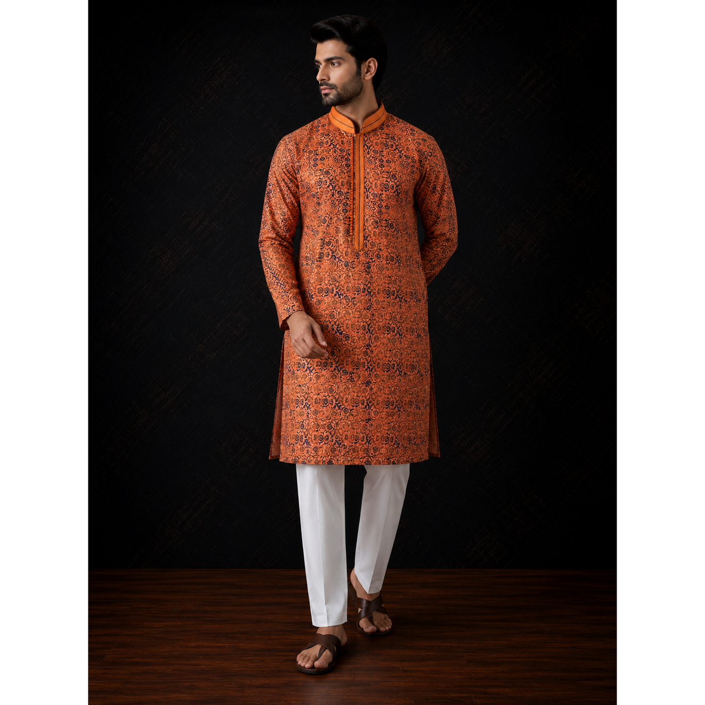 Copper Paisley Men's Kurta Set