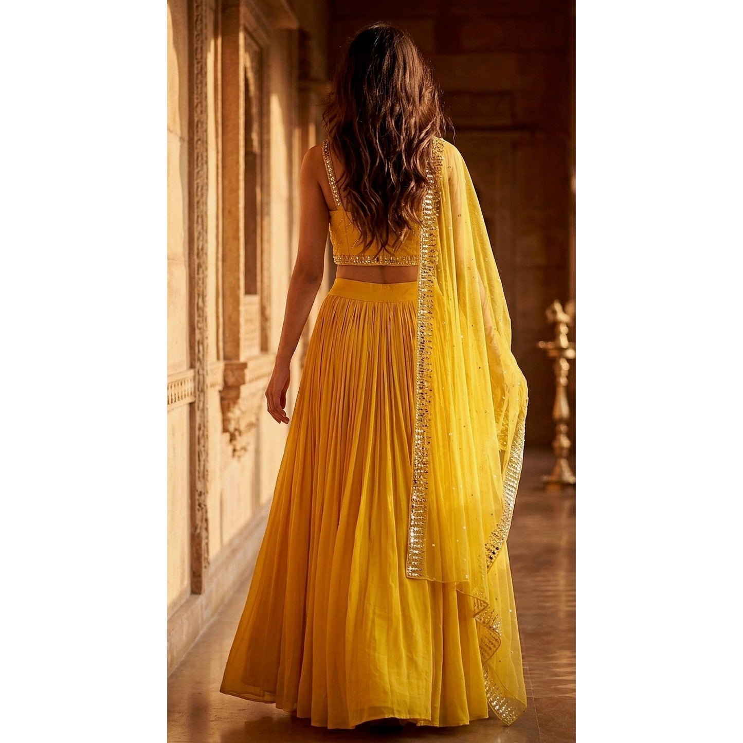 Sunshine Yellow Embroidered Anarkali Set