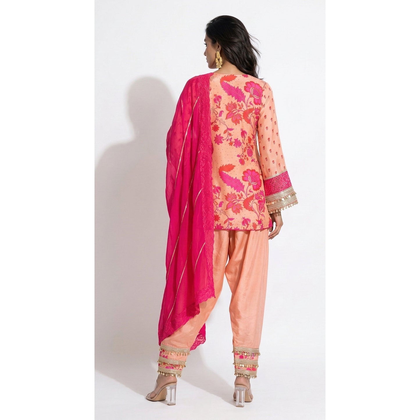 Pink Cotton Silk Kurta Set