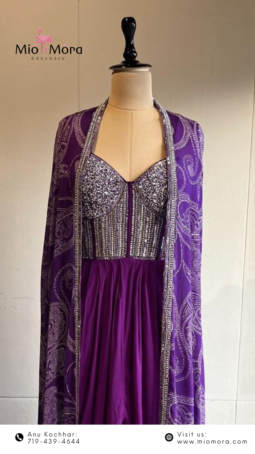 Purple Indo Western Cape Skirt