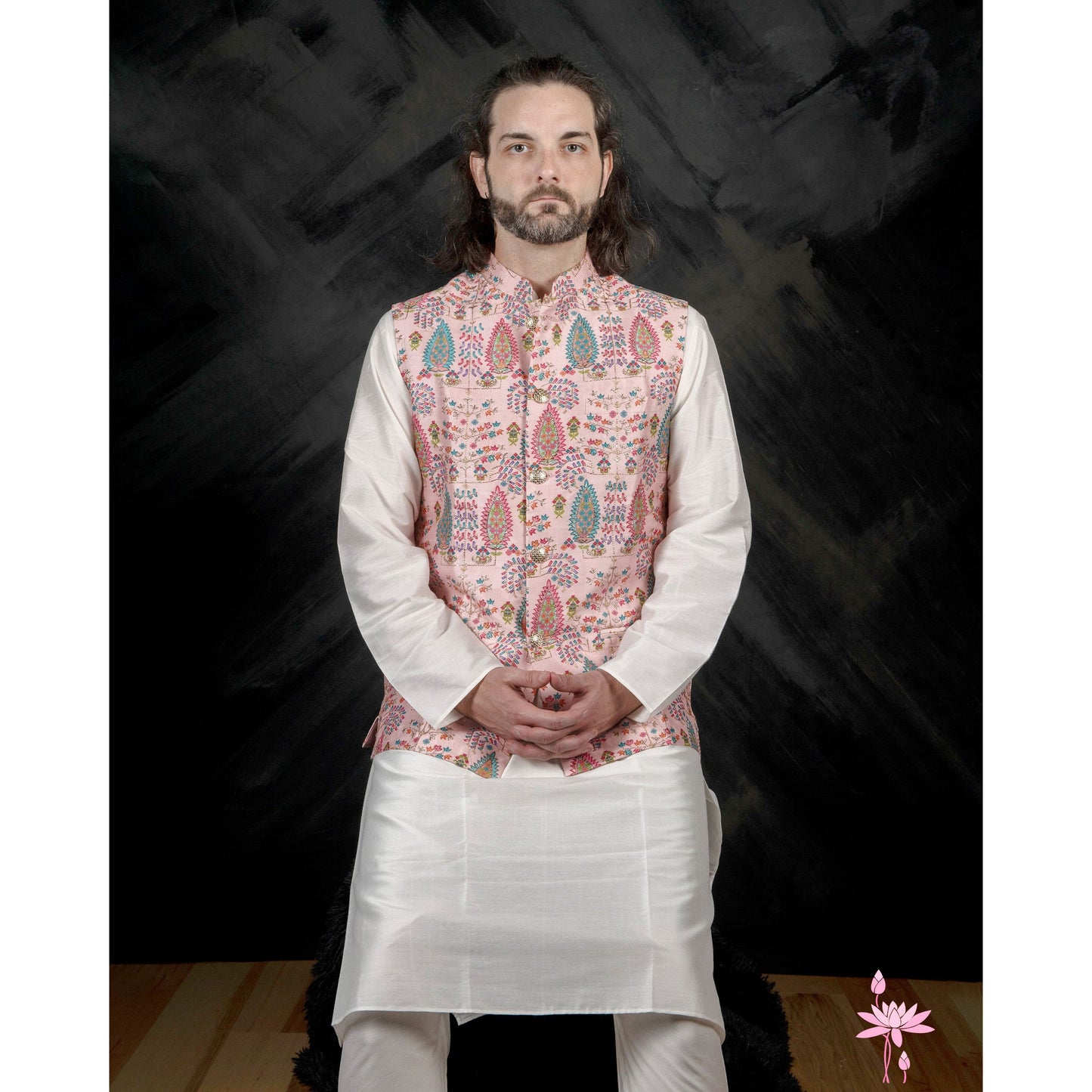 Light Pink Nehru Jacket Set – Elegant Men’s Nehru Jacket with Matching Kurta & Trousers