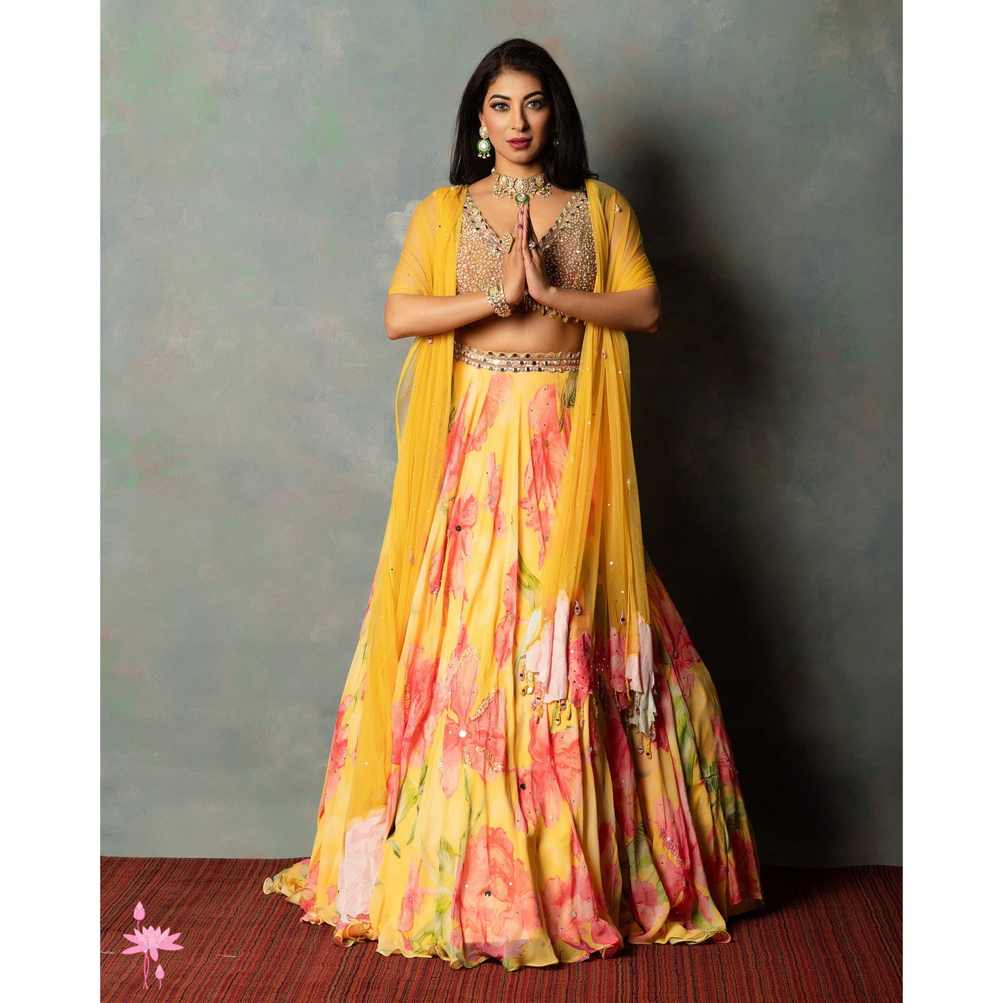 Yellow Marigold Floral Lehnga