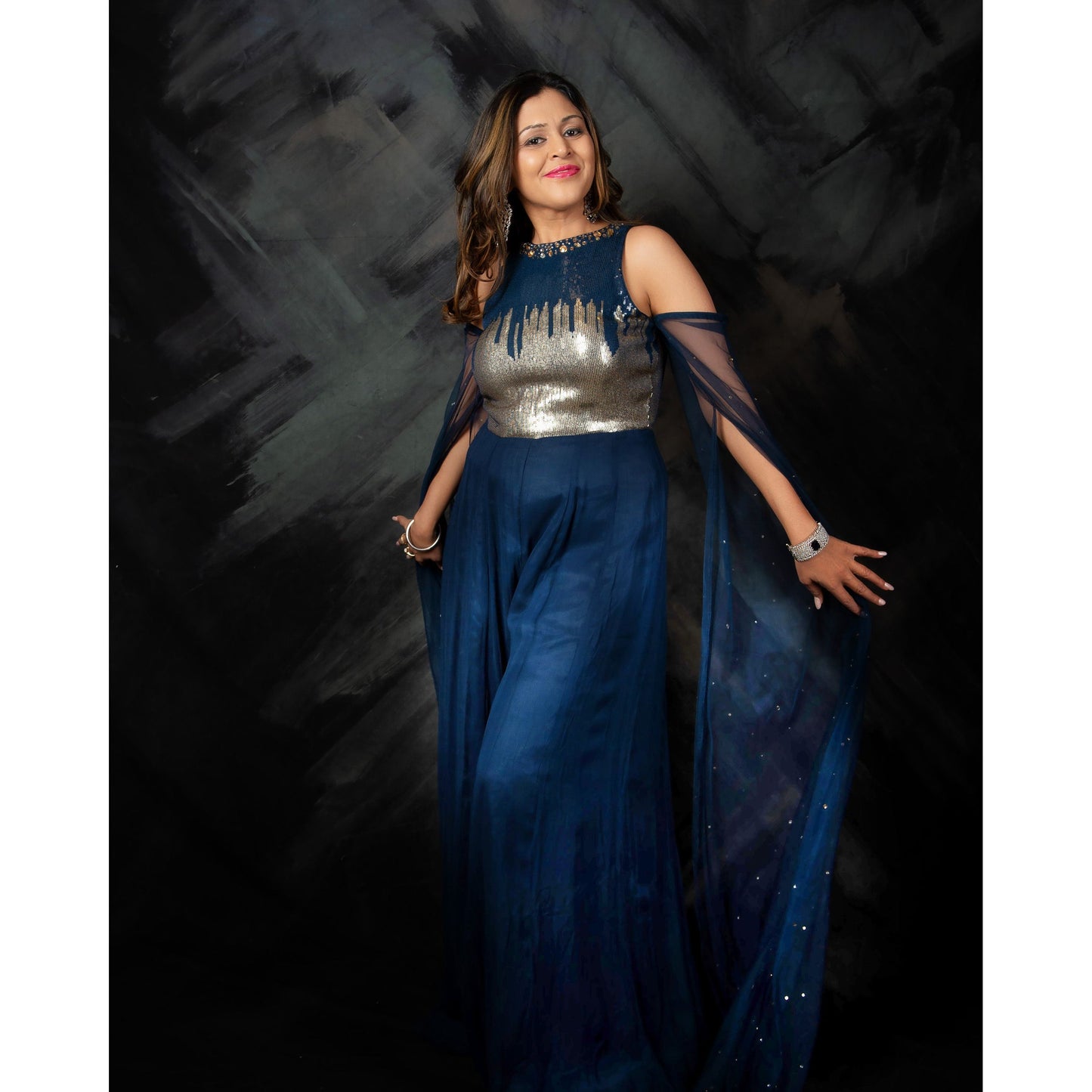 Blue Georgette Dress