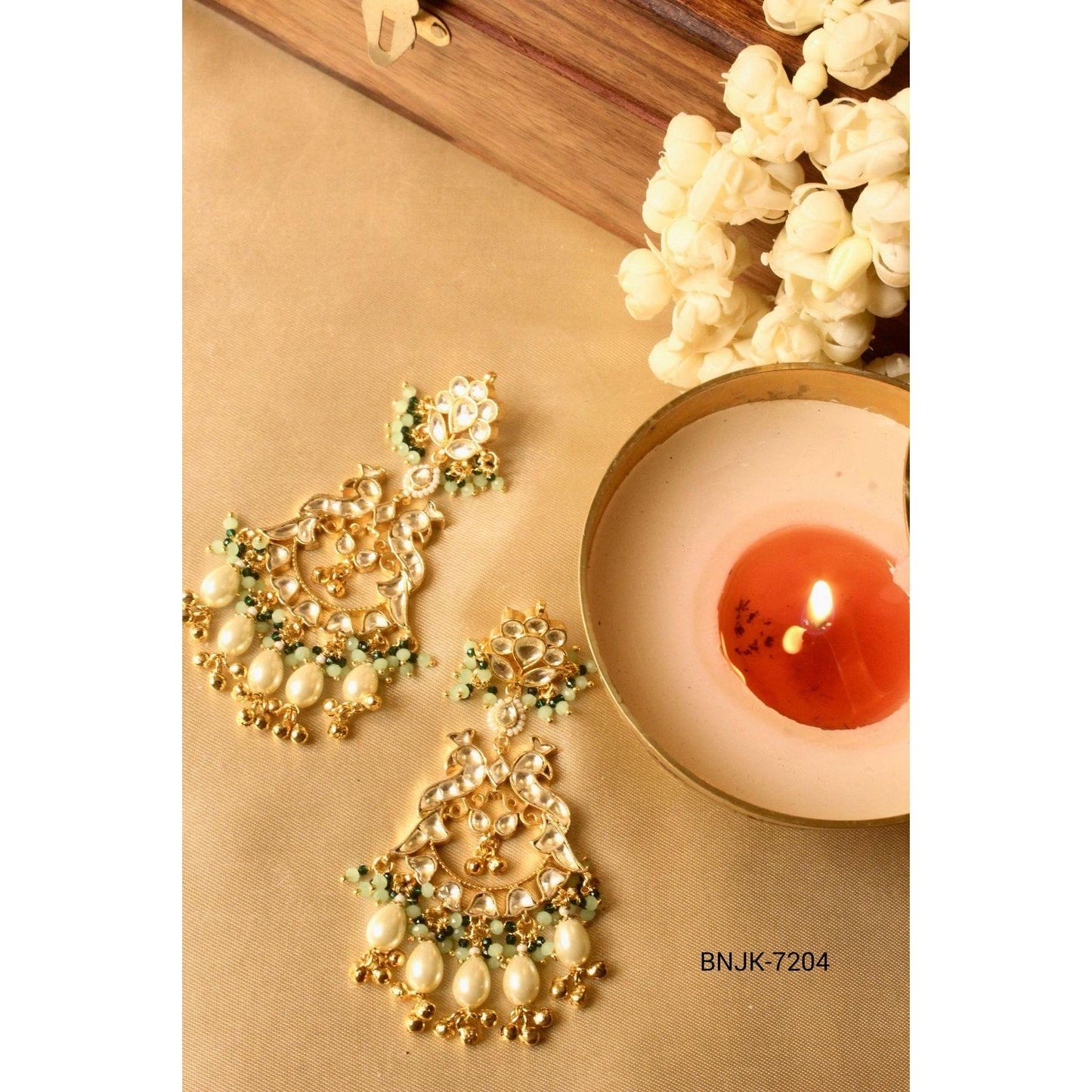 Pihu Kundan & Pearl Earrings