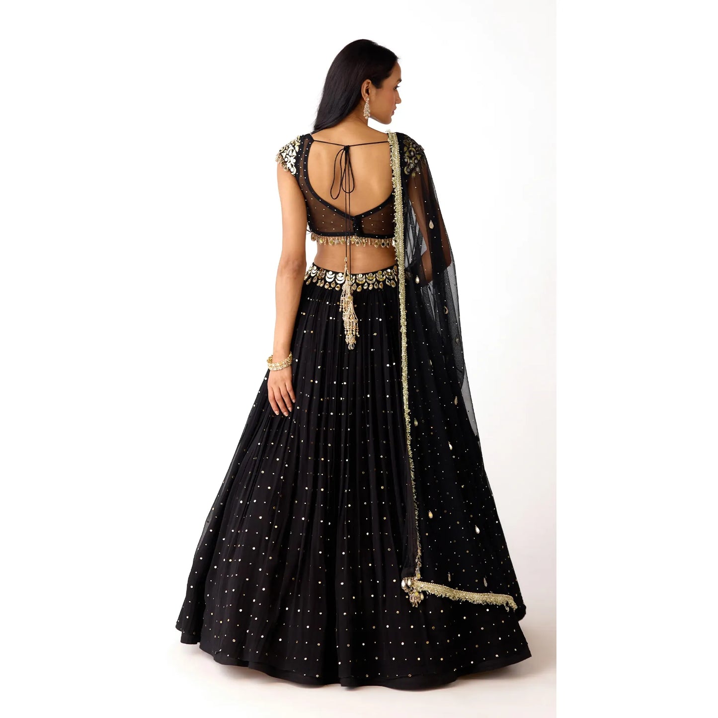 THE MIDNIGHT AURA GEORGETTE LEHENGA SET
