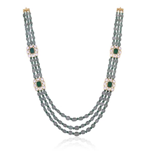 Polki and Emerald Bead Necklace