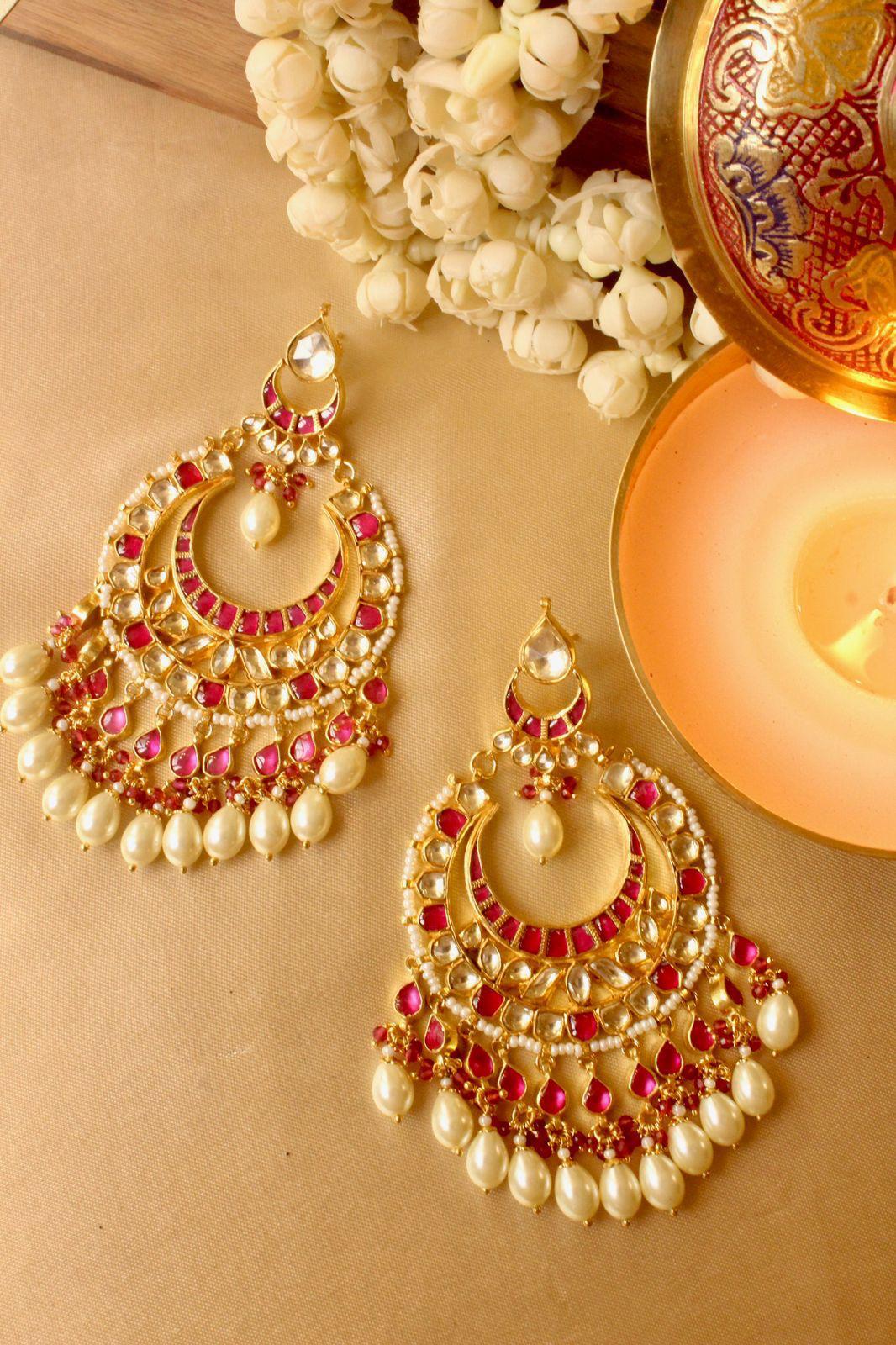 Pihu Kundan & Pearl Earrings