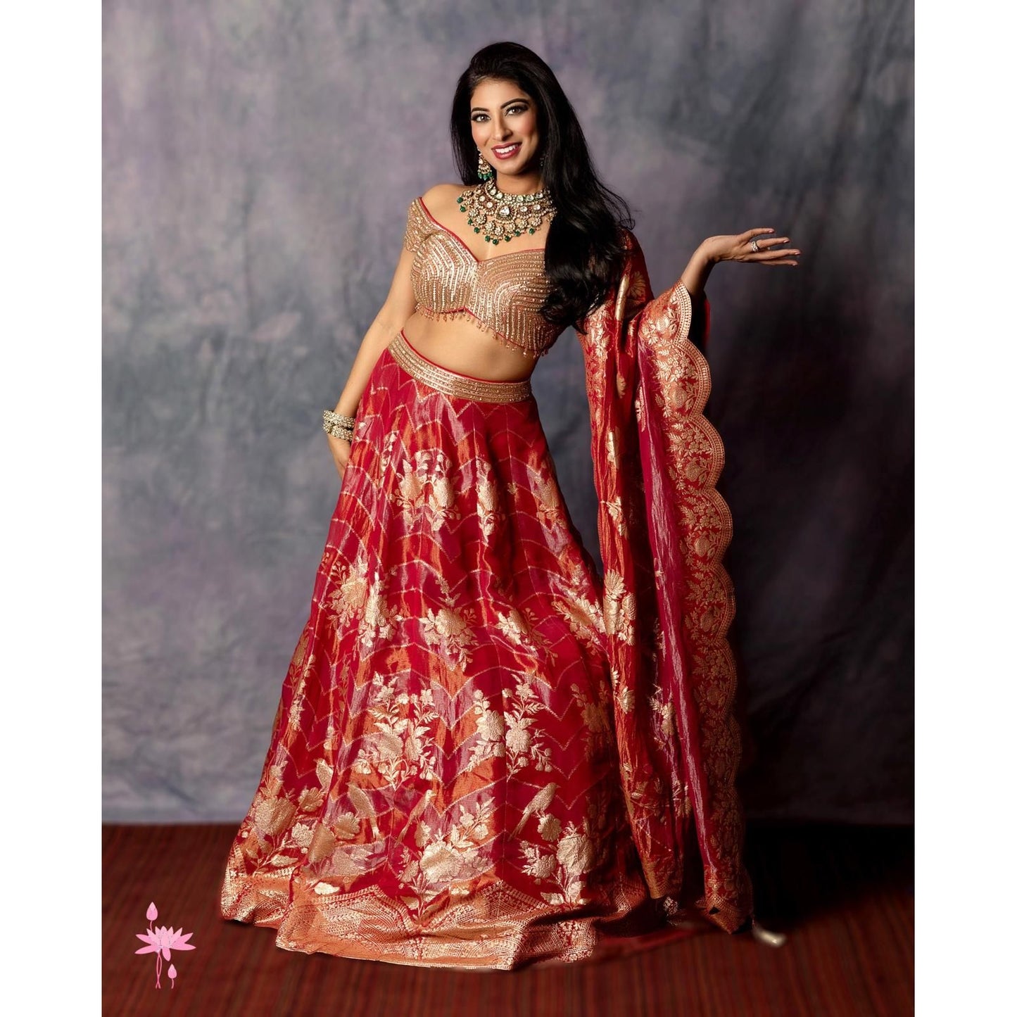 Red Banarasi Lehnga