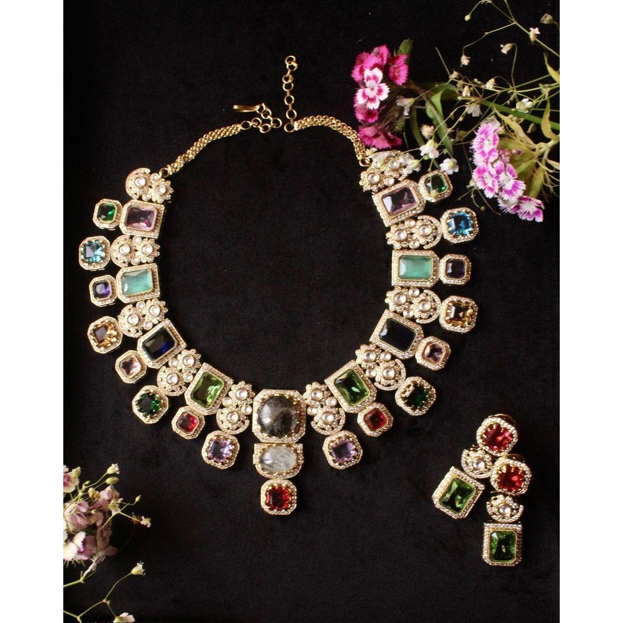 Luxe Multicolour Statement Necklace Set