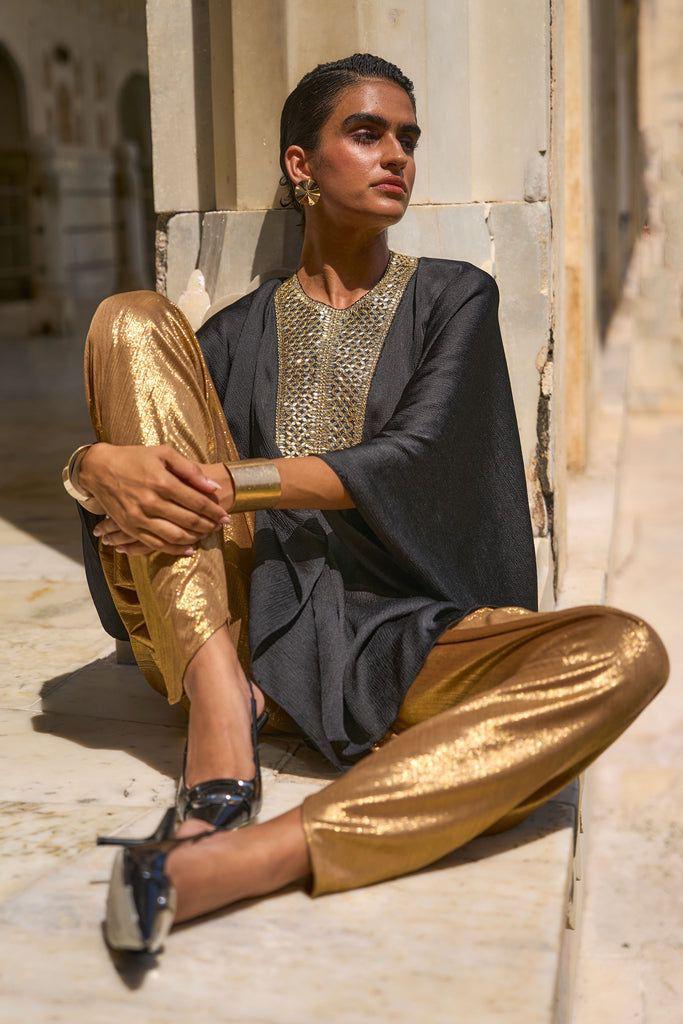Gota Kaftan and Drape Pant Set