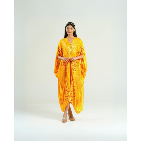 Yellow Bandhini Kaftan
