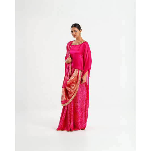 Red Bandhej Elegance