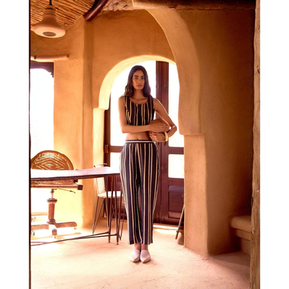 Black Abstract Cord Set with Jacket