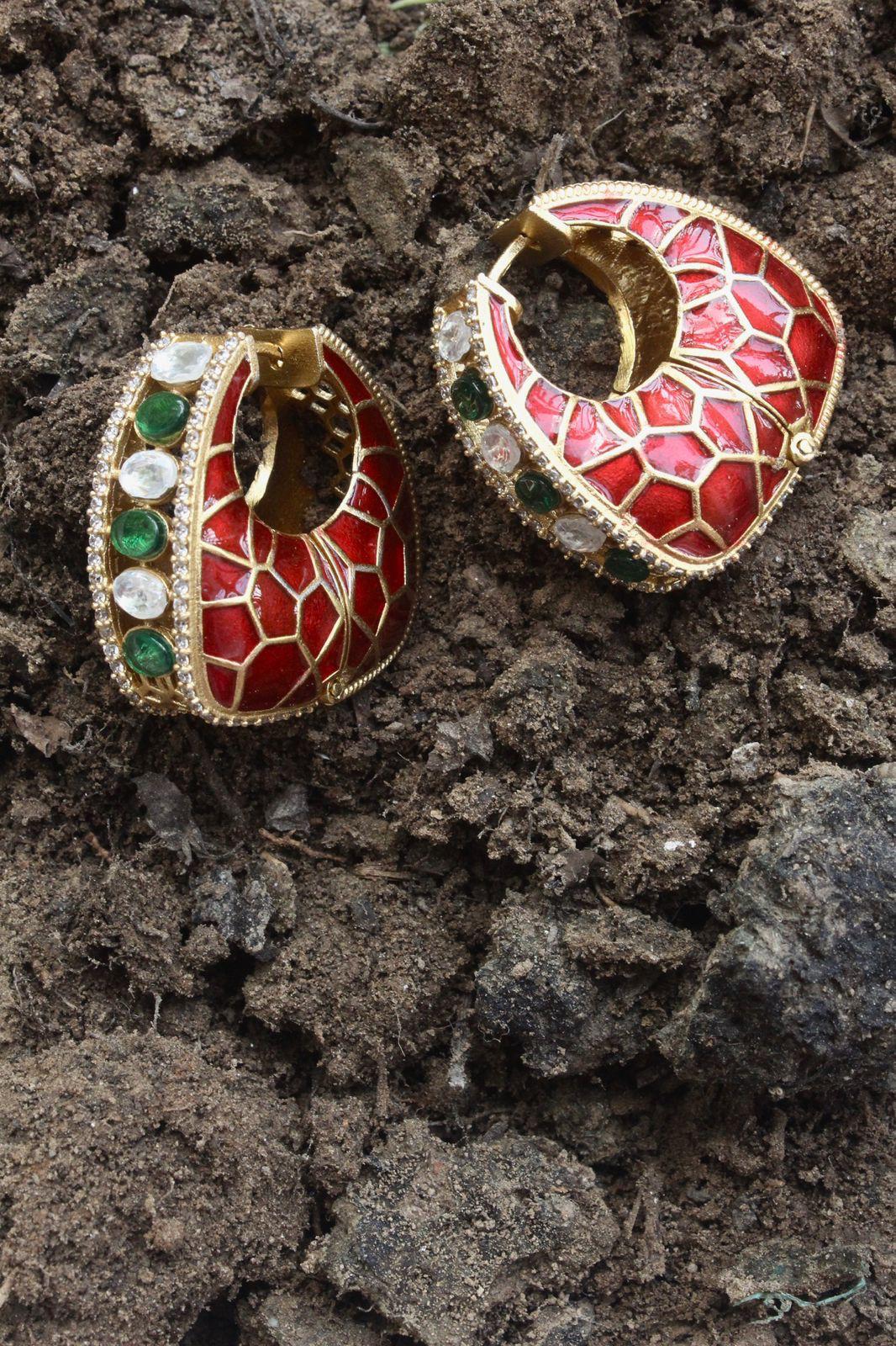 Red Enamel Earring