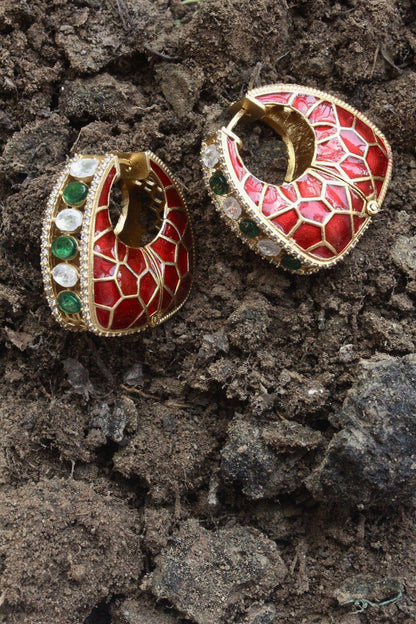 Red Enamel Earring