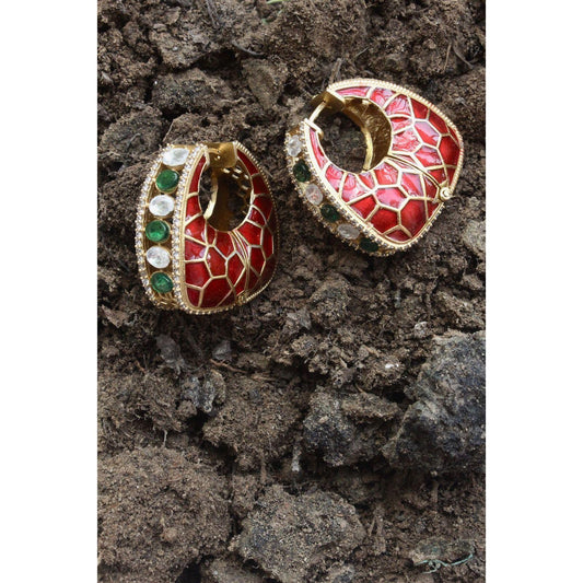 Red Enamel Earring
