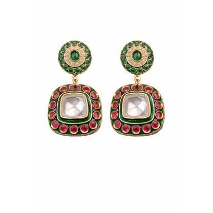 Green/Red Mosanite Earrings