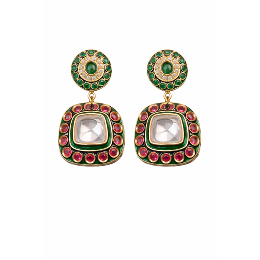 Green/Red Mosanite Earrings