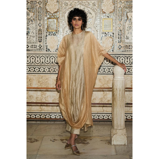 Draped Tissue Ombré Kaftan Set