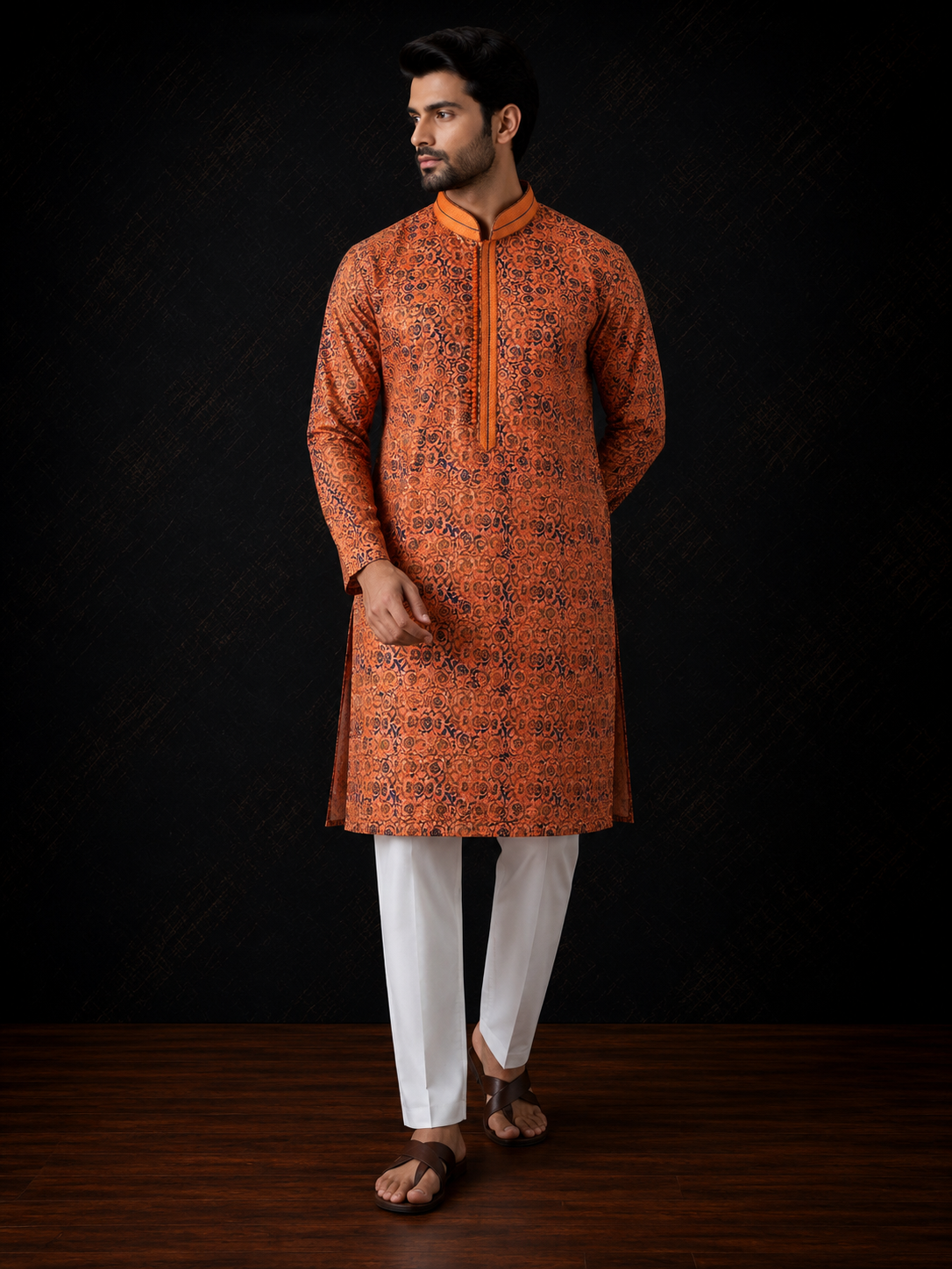 Copper Paisley Men's Kurta Set