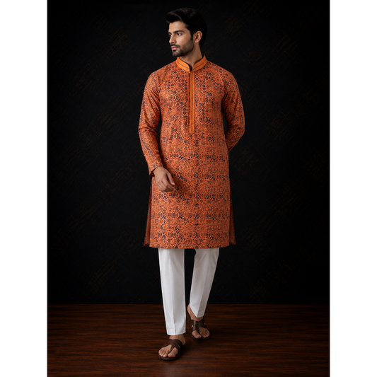 Copper Paisley Men's Kurta Set