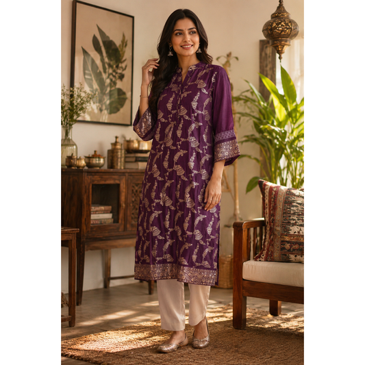 Purple Banarasi Suit