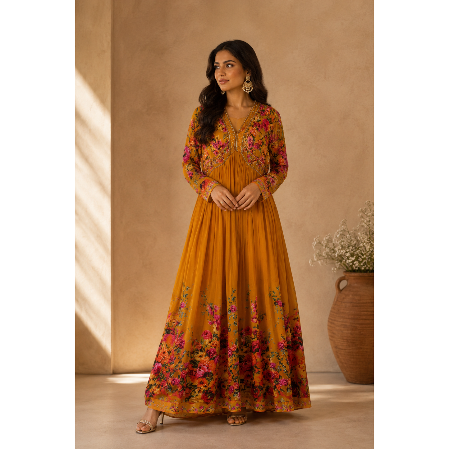 Yellow Anarkali