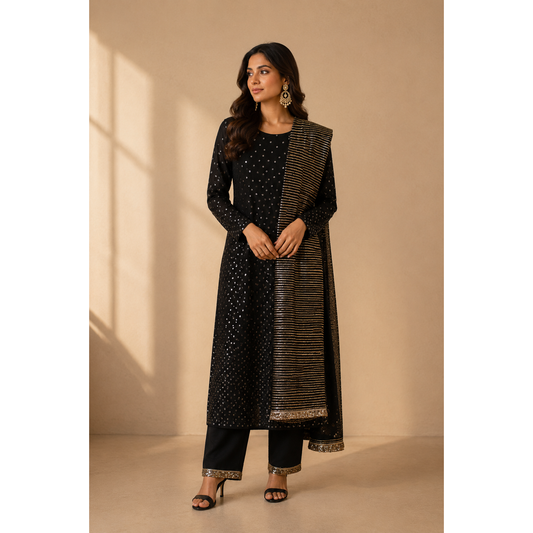 Black Sequin Suit