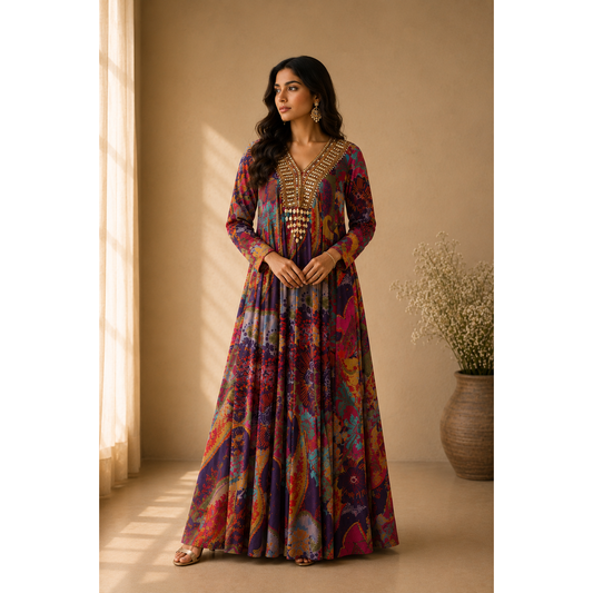 Purple Anarkali