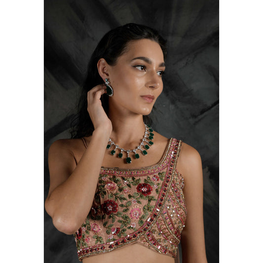 Emerald Green Necklace and Earring Set