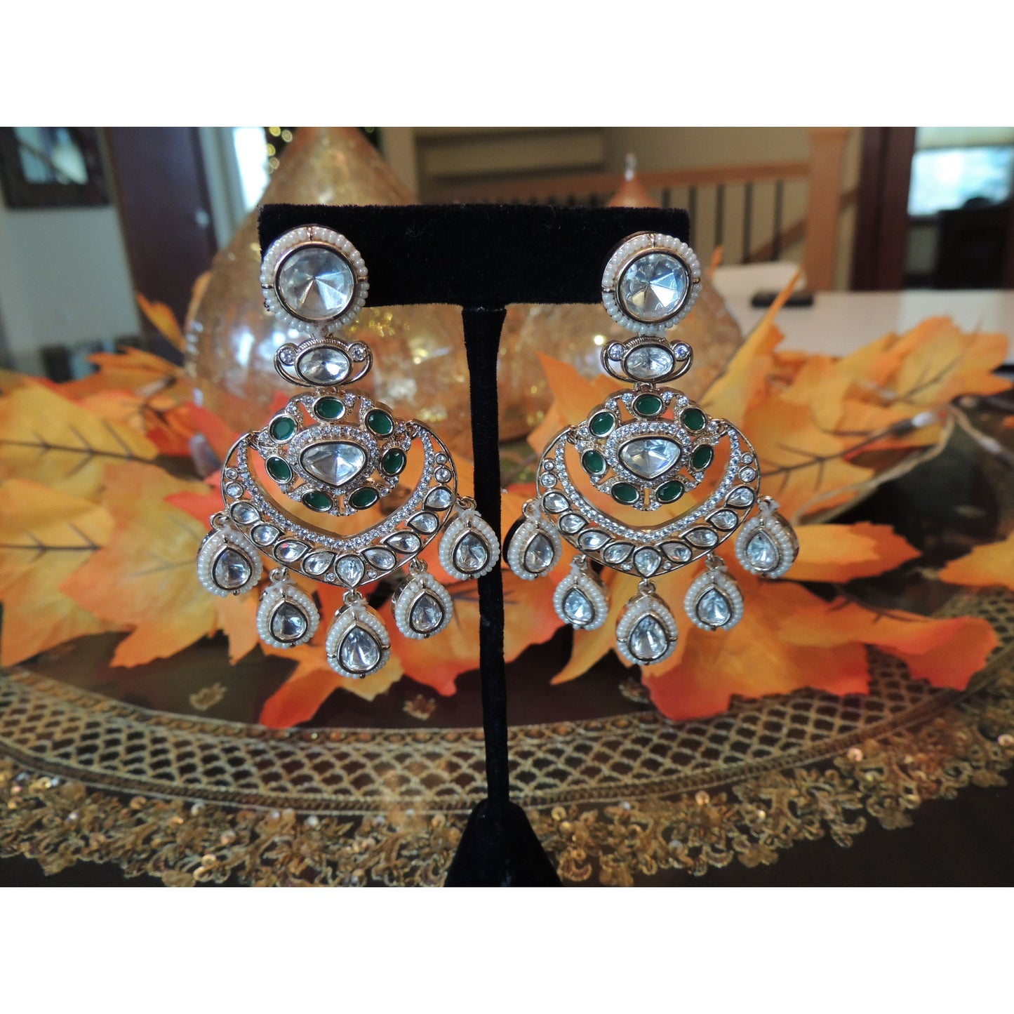 Mosanite Kundan Earrings