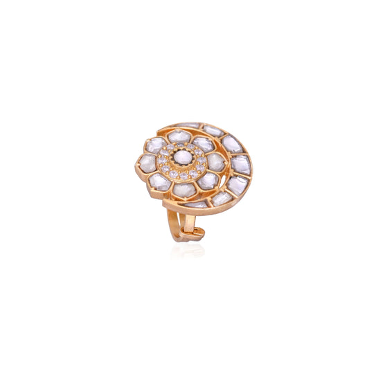 Pure Silver Kundan Ring