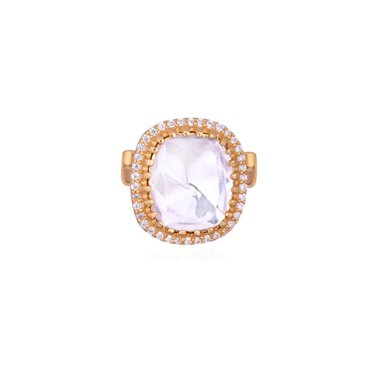 Pure Silver Ring with Diamond