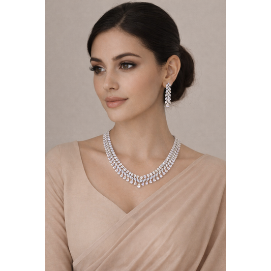Diamond Finish Necklace Set