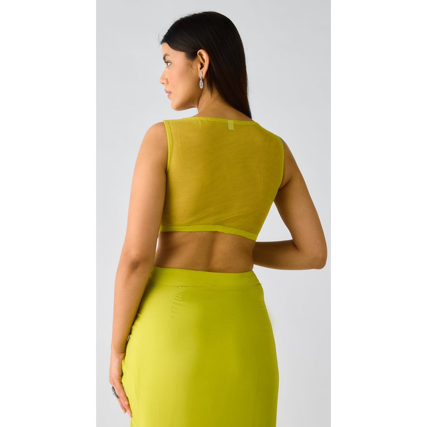 Lime Green Embroidered Sharara Set