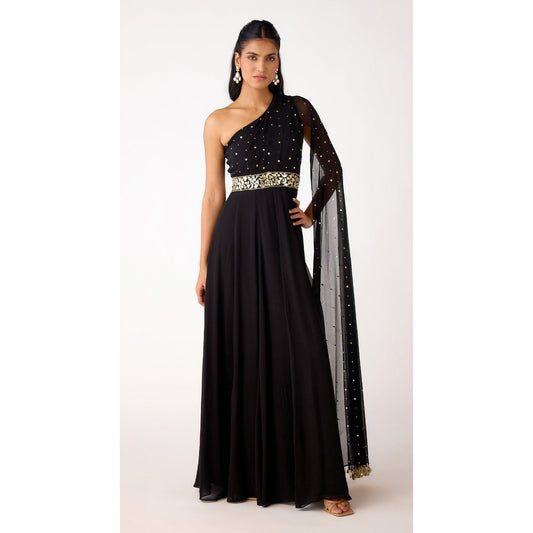 PURPLE EMBROIDERED SHARARA SET