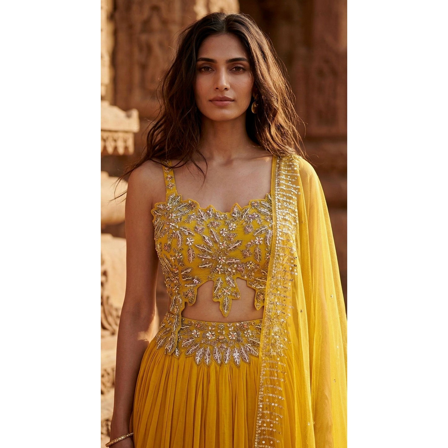 Sunshine Yellow Embroidered Anarkali Set