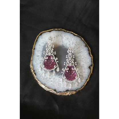 Royal Amethyst Crystal Statement Earrings