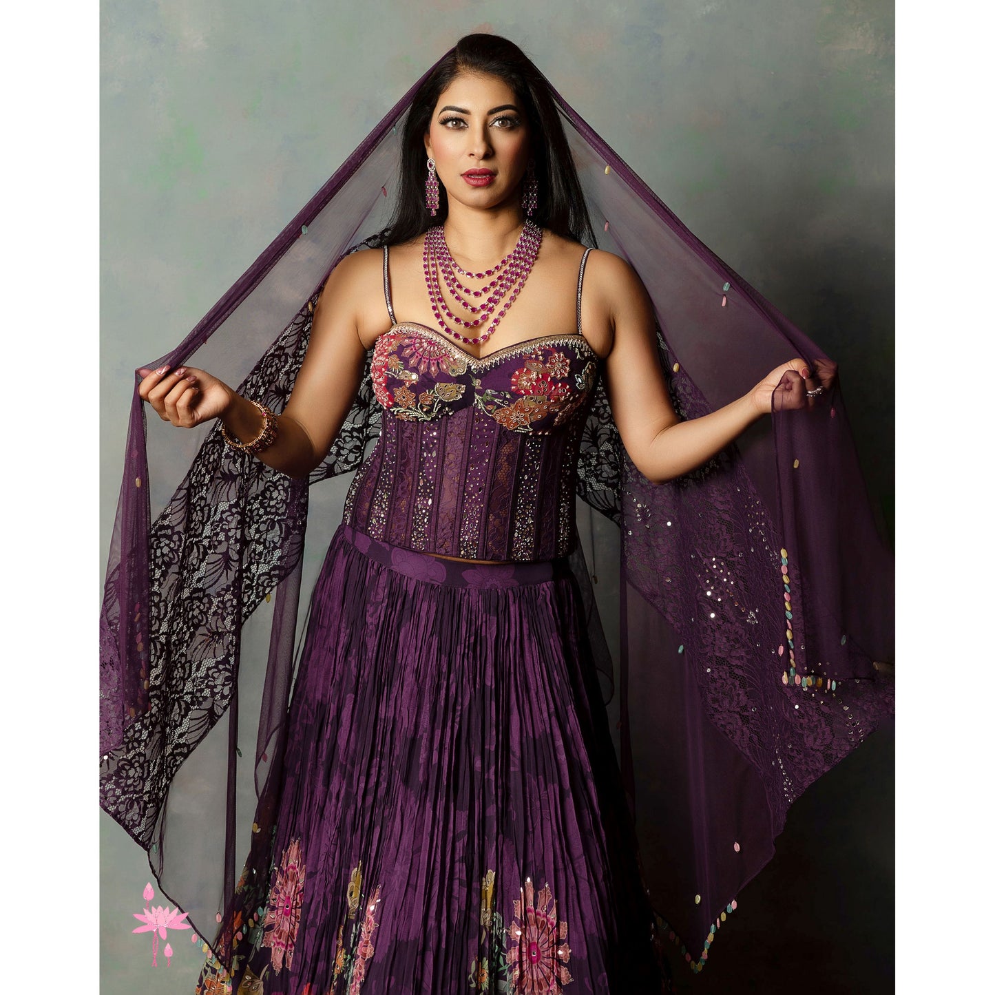 Purple Corset Set