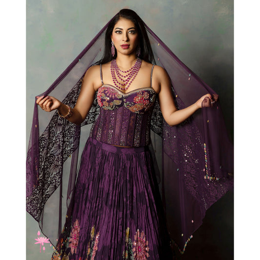 Purple Corset Set