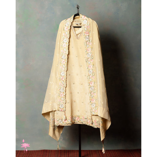 Kashmir Embroidery Beige Suit