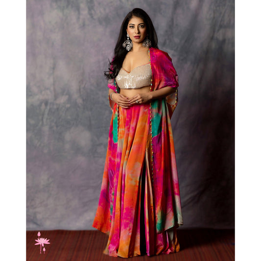 Sun Set Collection with Slit Skirt & Cape